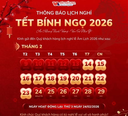 Thông Báo Nghỉ Tết Nguyên Đán Năm 2026 – Nội Thất Vương Anh