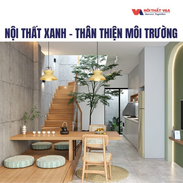 Ý tưởng nội thất xanh nhà phố Quận 12