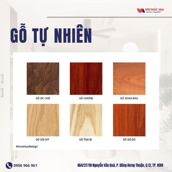 Gỗ tự nhiên - đơn vị thi công nội thất gỗ Hồ Chí Minh