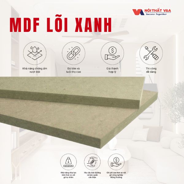 Gỗ MDF lõi xanh chống ẩm- hiệu quả