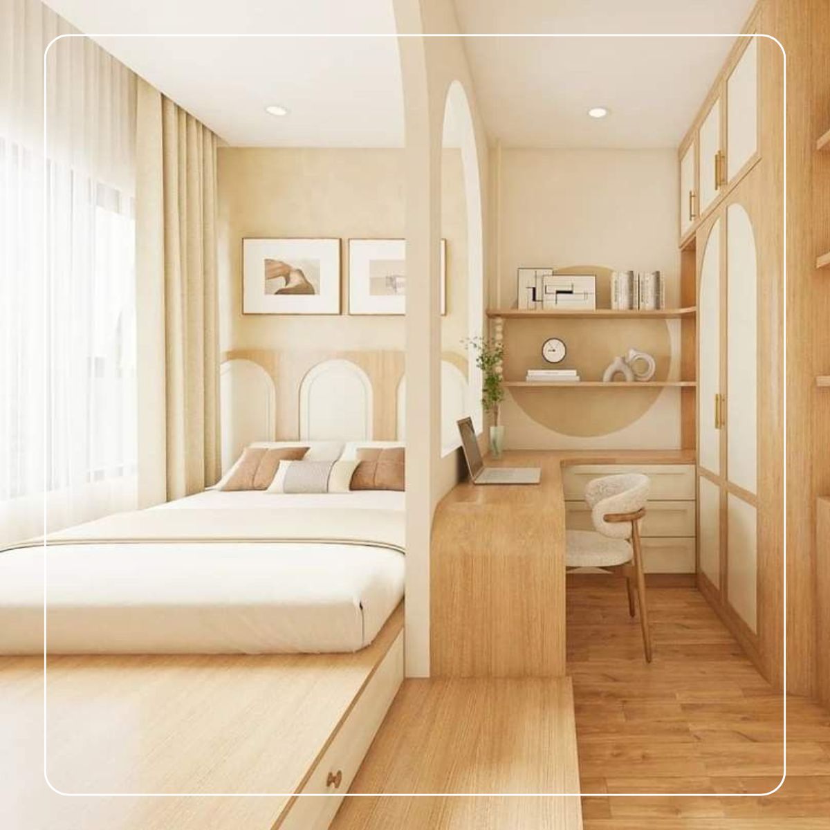 Giường MDF chống ẩm - Nội Thất Phòng Khách Gỗ Hiện Đại