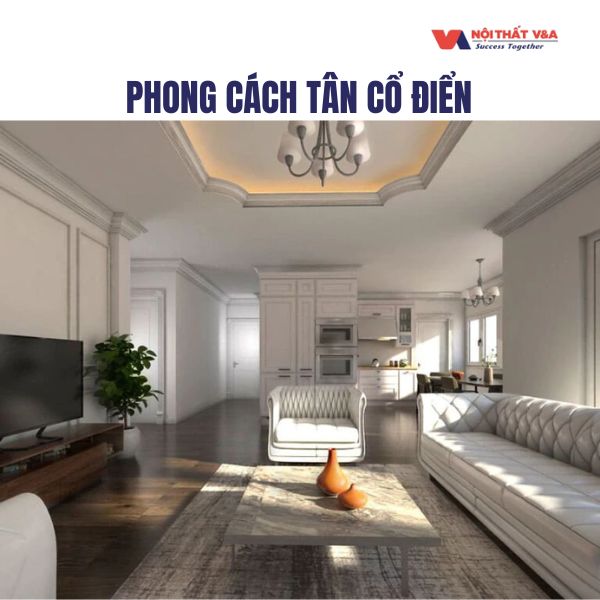 Mẫu thiết kế thi công nội thất nhà phố quận 12 - Phong cách tân cổ điển