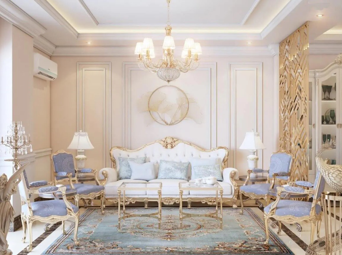 Nhà Phố Quận 7 - Phong Cách Tân Cổ Điển - Thi Công Nội Thất Phòng Khách HCM