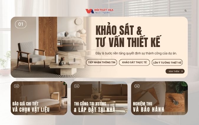 Quy trình thi công nội thất phòng khách hcm vương anh