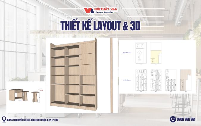Thiết kế layout & 3D cho nội thất văn phòng giá rẻ Long An