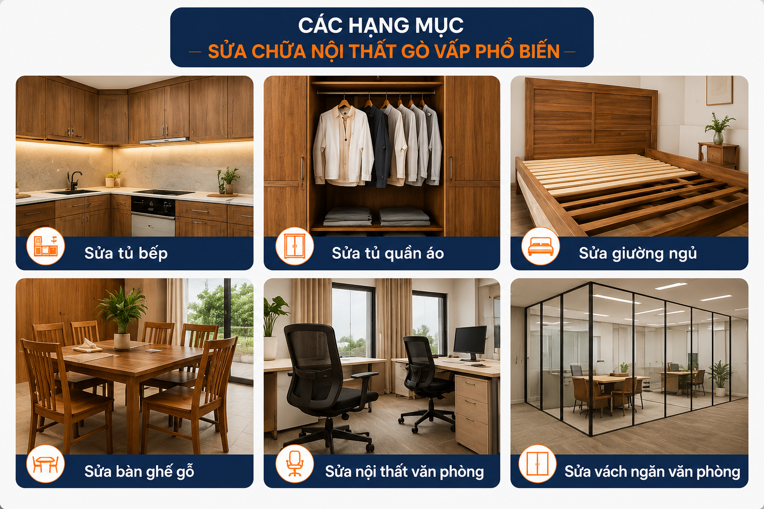 Các hạng mục sửa chữa nội thất