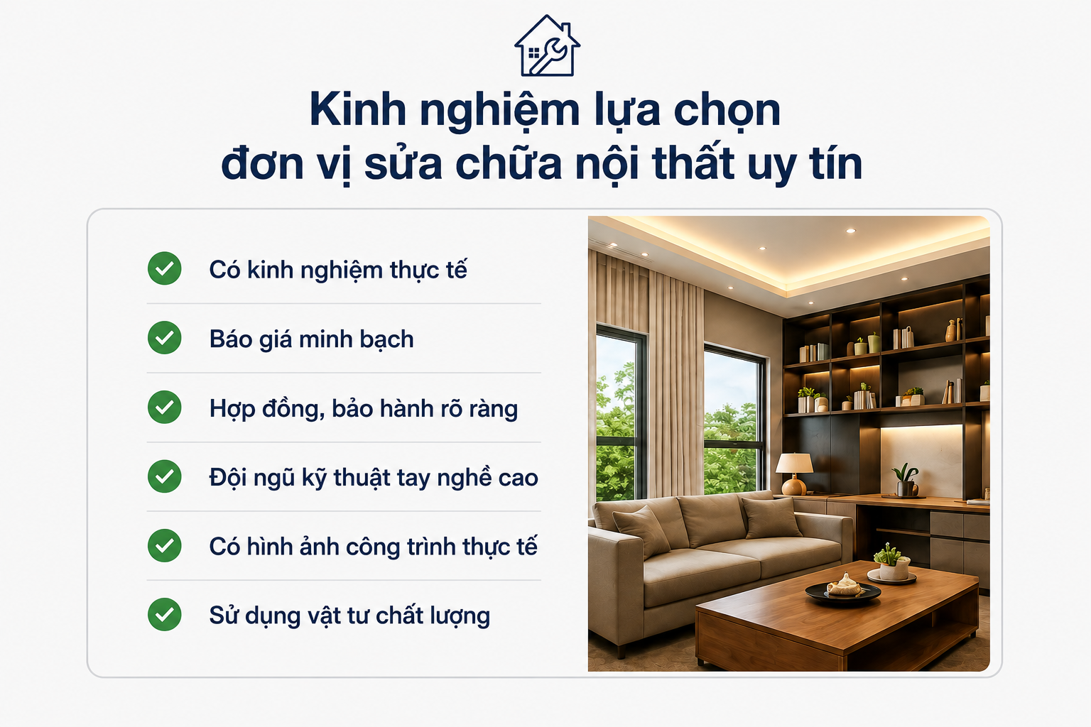 Kinh nghiệm lựa chọn đơn vị sửa chữa nội thất