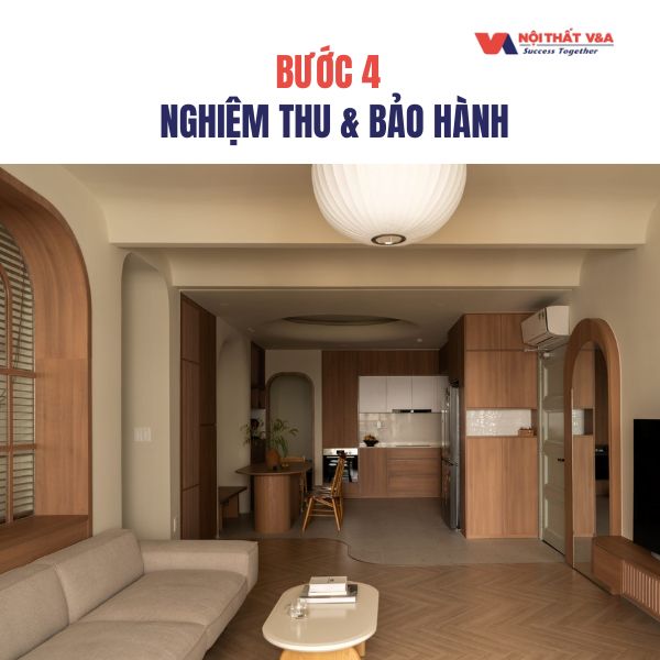nghiệm thu và bảo hành - Thi công nội thất  phòng khách hcm