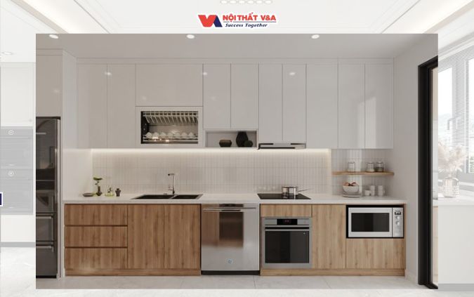 Tủ Bếp Thiết Kế Chữ I - Báo Giá Tủ Bếp Acrylic An Cường